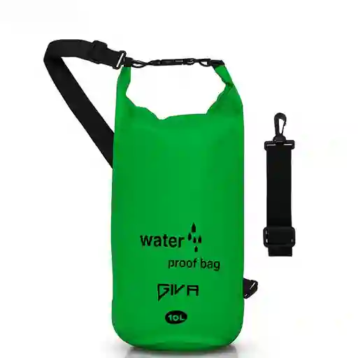 Dry Bag 100% Impermeable 10 Lts, Bolsa, Estuche, Morral Verde Claro