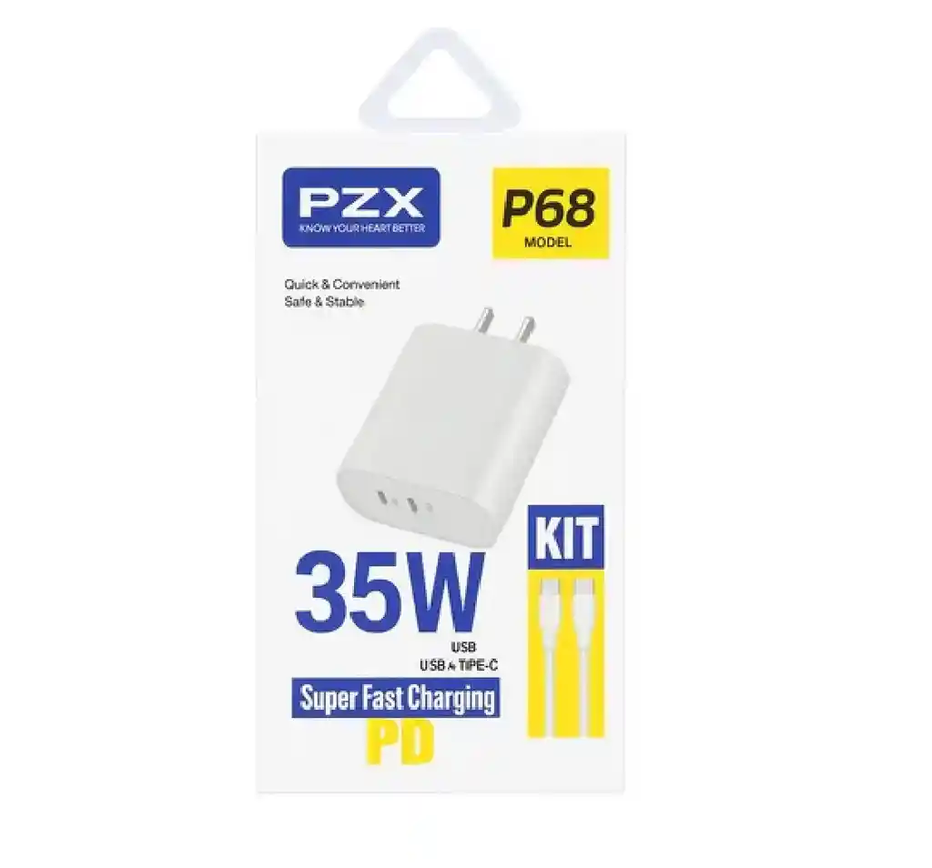Cargador Tipo C A Tipo C Carga Rápida 35w Pd Pzx P68