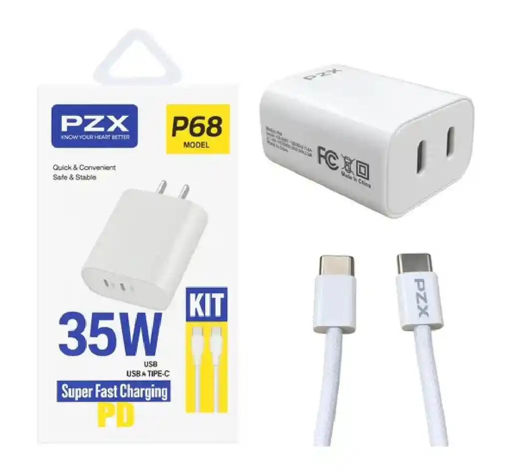 Cargador Tipo C A Tipo C Carga Rápida 35w Pd Pzx P68