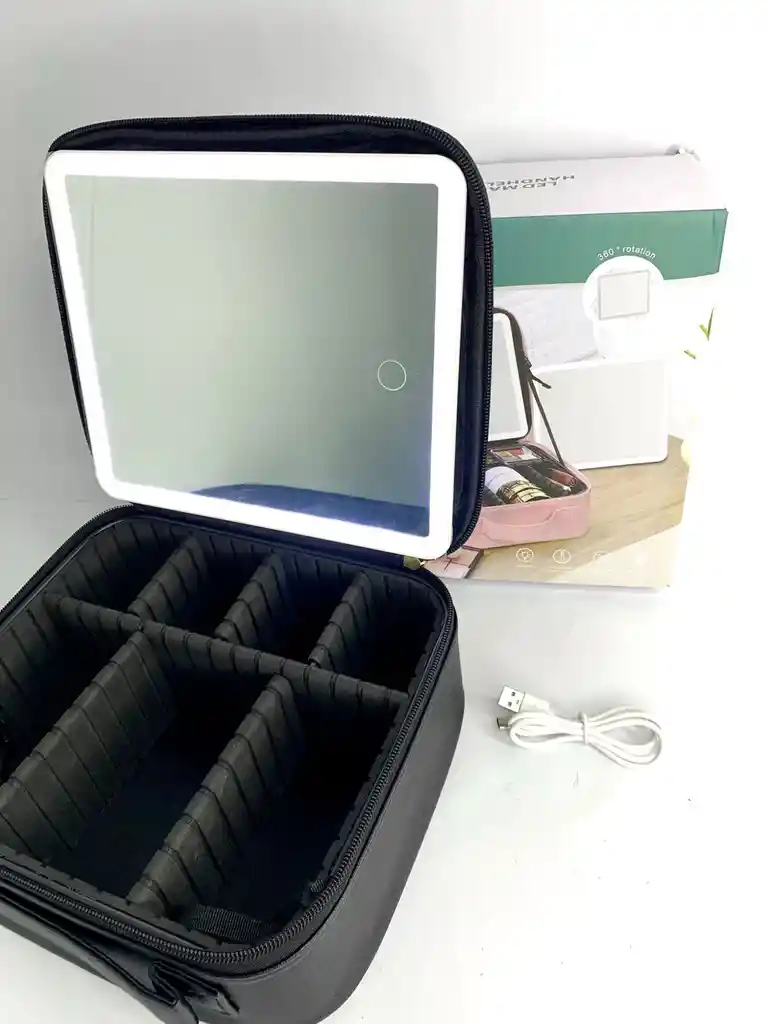 Organizador De Maquillaje Con Espejo Led