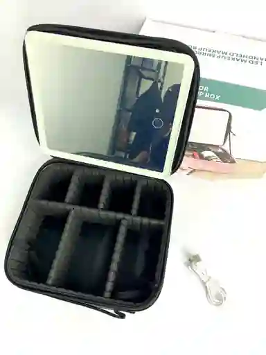 Organizador De Maquillaje Con Espejo Led