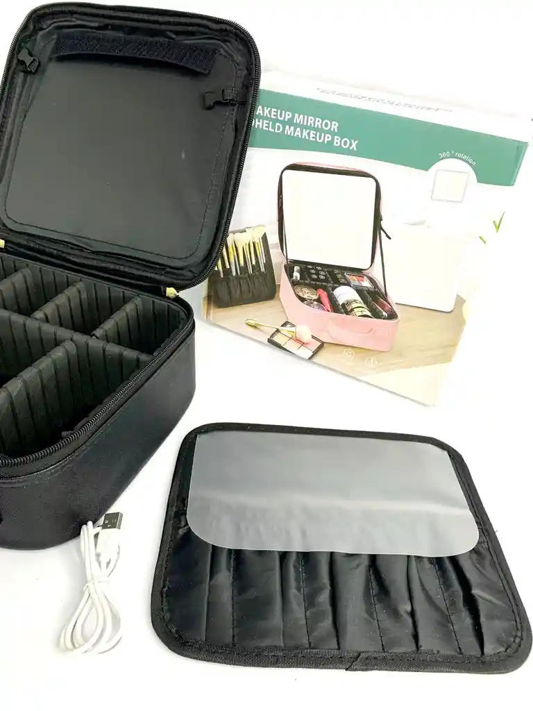 Organizador De Maquillaje Con Espejo Led