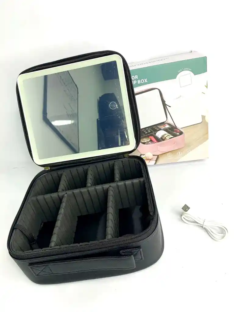 Organizador De Maquillaje Con Espejo Led