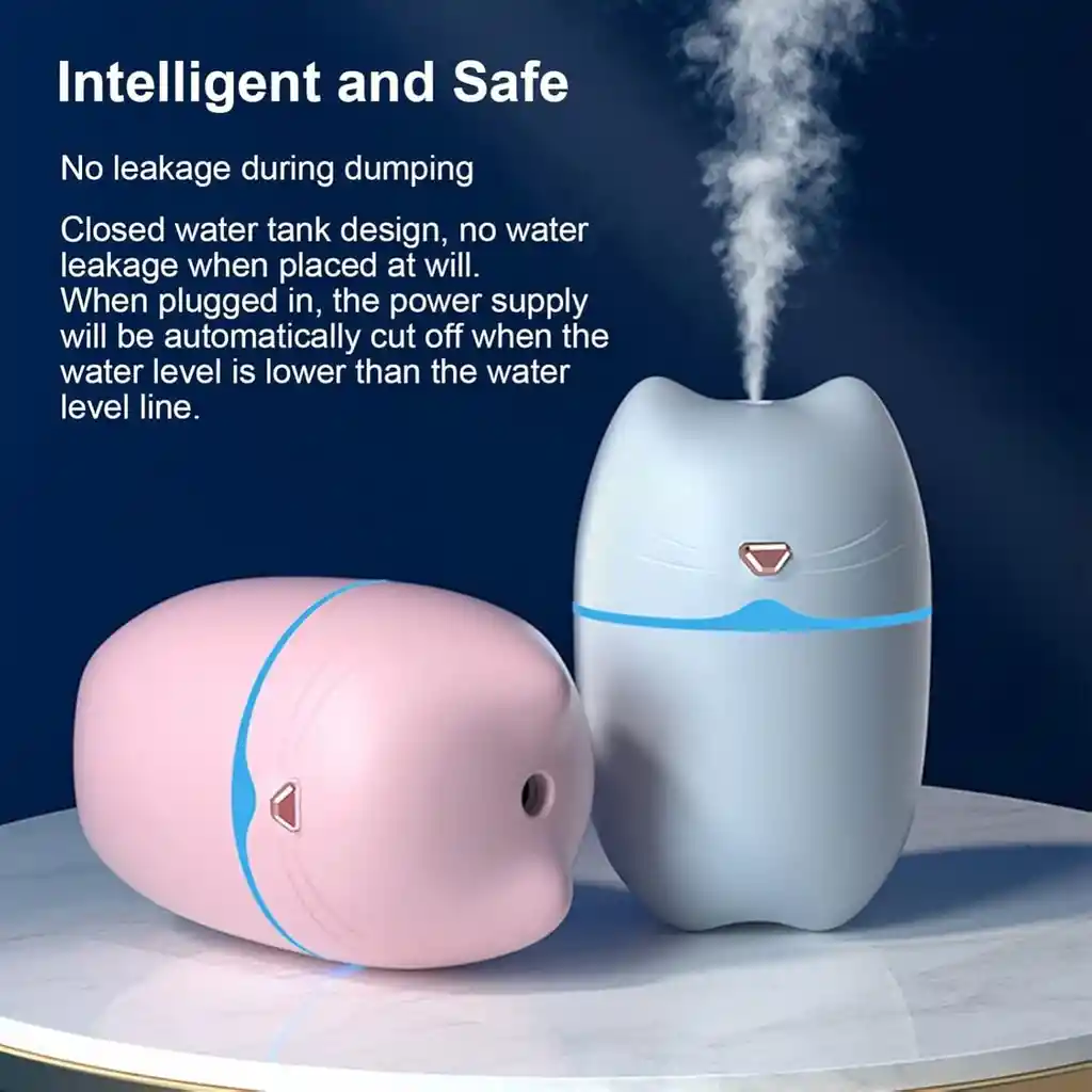 Mini Humidificador Recargable Usb Con Luz Nocturna Led Difusor De Fragancia, Humidificador Portátil De 260 Ml