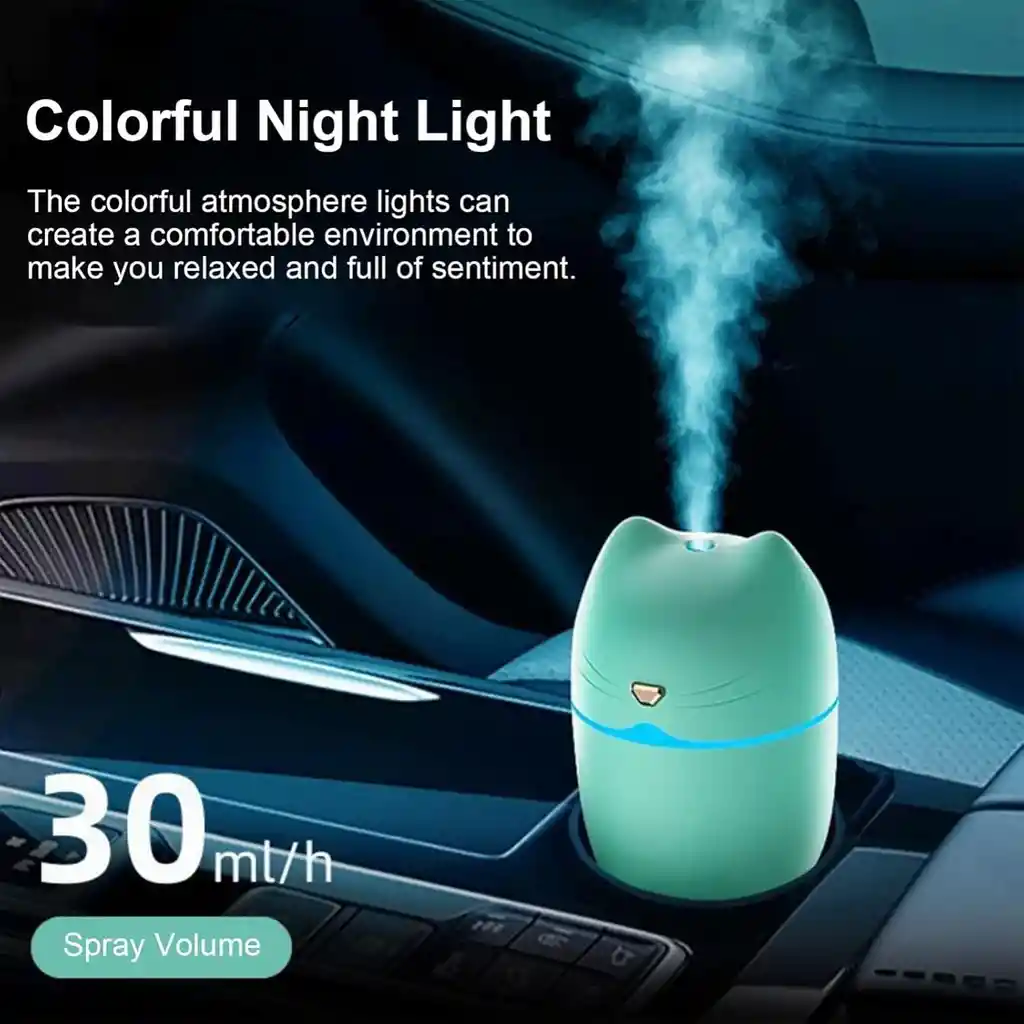 Mini Humidificador Recargable Usb Con Luz Nocturna Led Difusor De Fragancia, Humidificador Portátil De 260 Ml