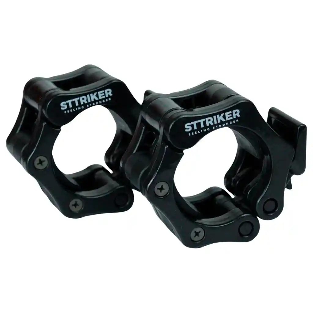 Seguro Barra Olímpica Collarin Tope Clips Profesional Gym X2 (negro)