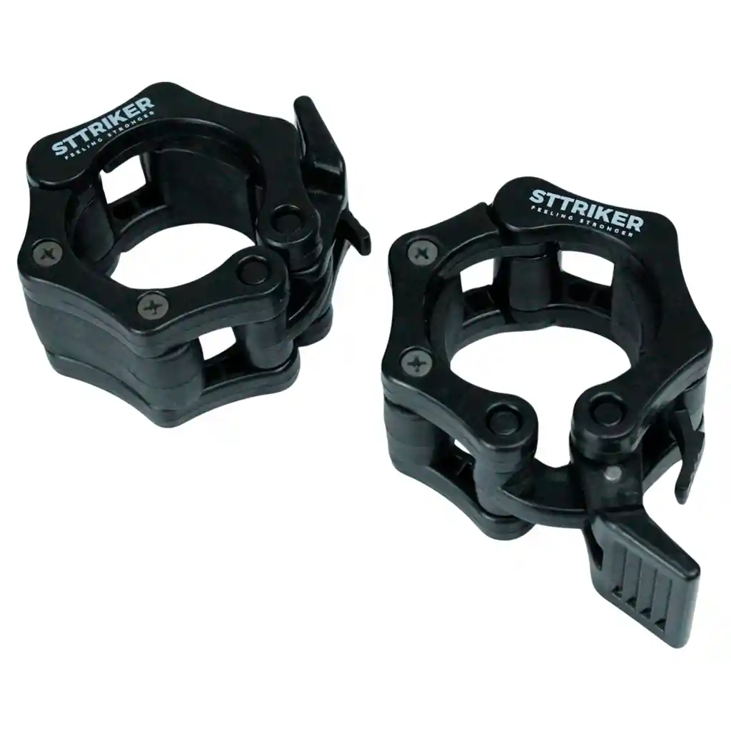 Seguro Barra Olímpica Collarin Tope Clips Profesional Gym X2 (negro)