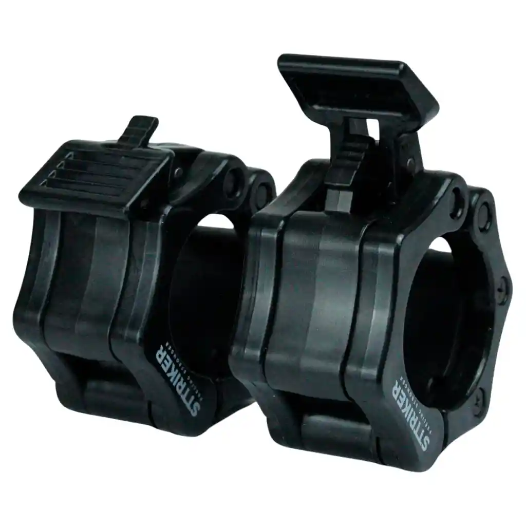 Seguro Barra Olímpica Collarin Tope Clips Profesional Gym X2 (negro)