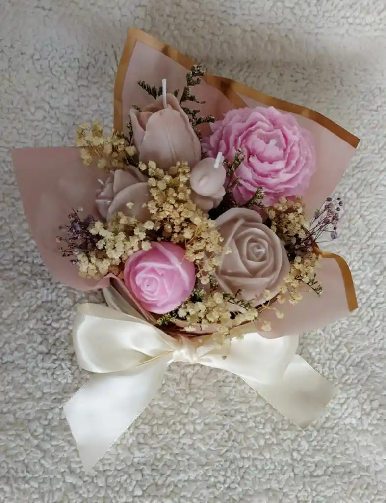 Velas En Bouquet De Flores