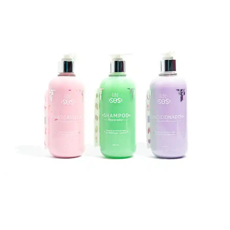 Kit Kaba Sos (1 Shampoo, 1 Acondicionador, 1 Tratamiento, Cosmetiquera Grande)