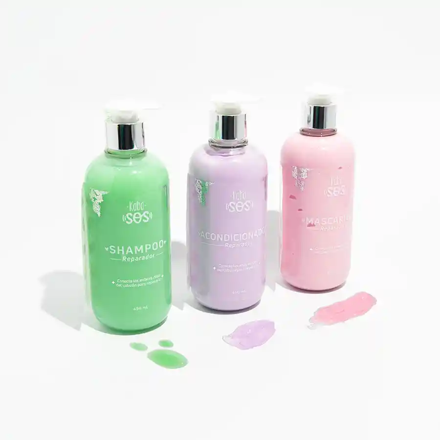Kit Kaba Sos (1 Shampoo, 1 Acondicionador, 1 Tratamiento, Cosmetiquera Grande)