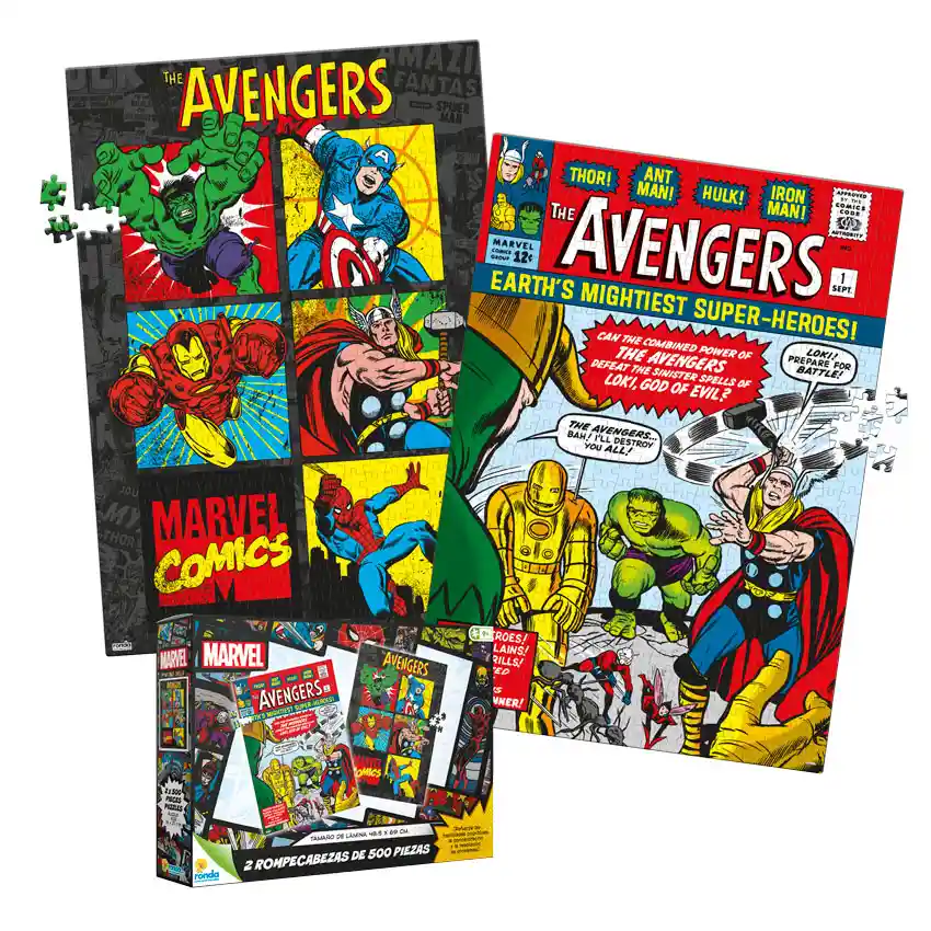 Rompecabezas X 2 Unidades 500 Piezas Avengers Ronda Marvel
