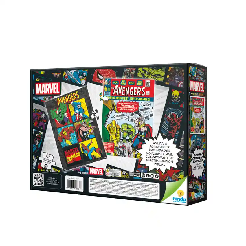 Rompecabezas X 2 Unidades 500 Piezas Avengers Ronda Marvel