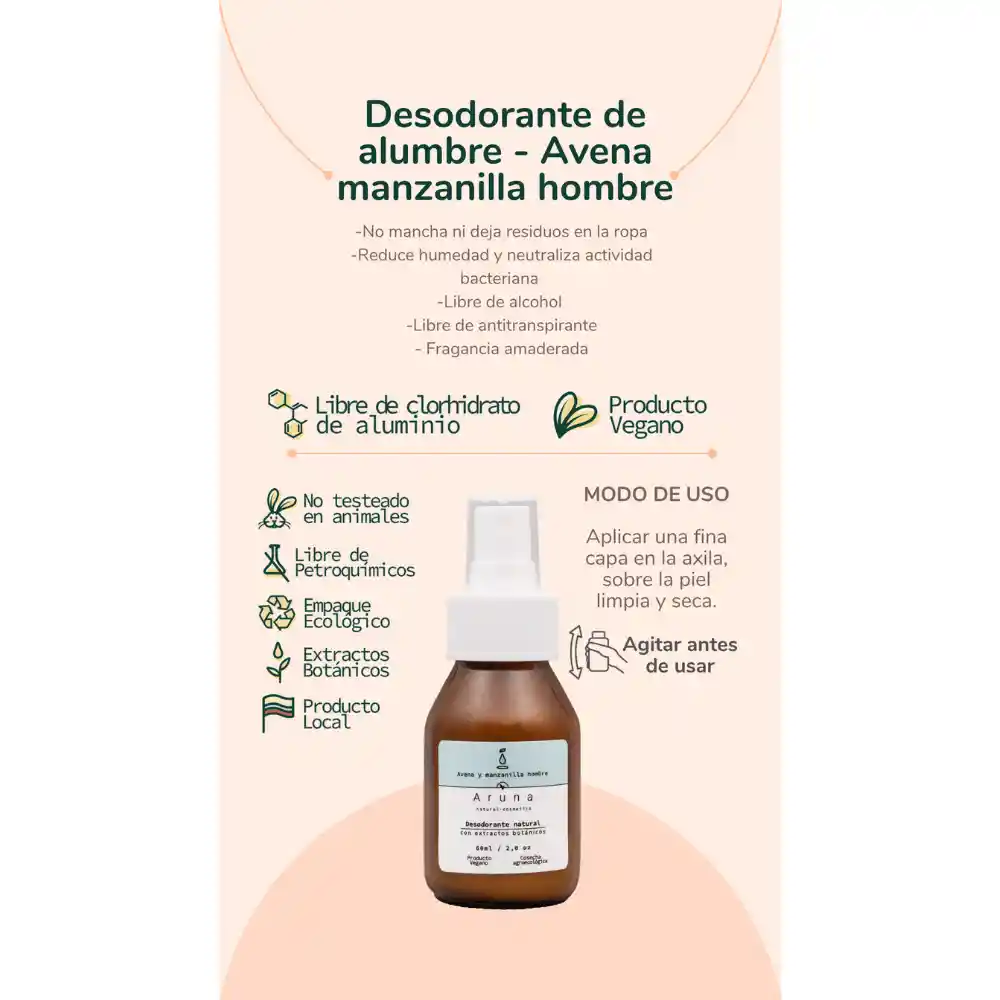 Desodorante Natural De Alumbre De Salvia 60ml Spray