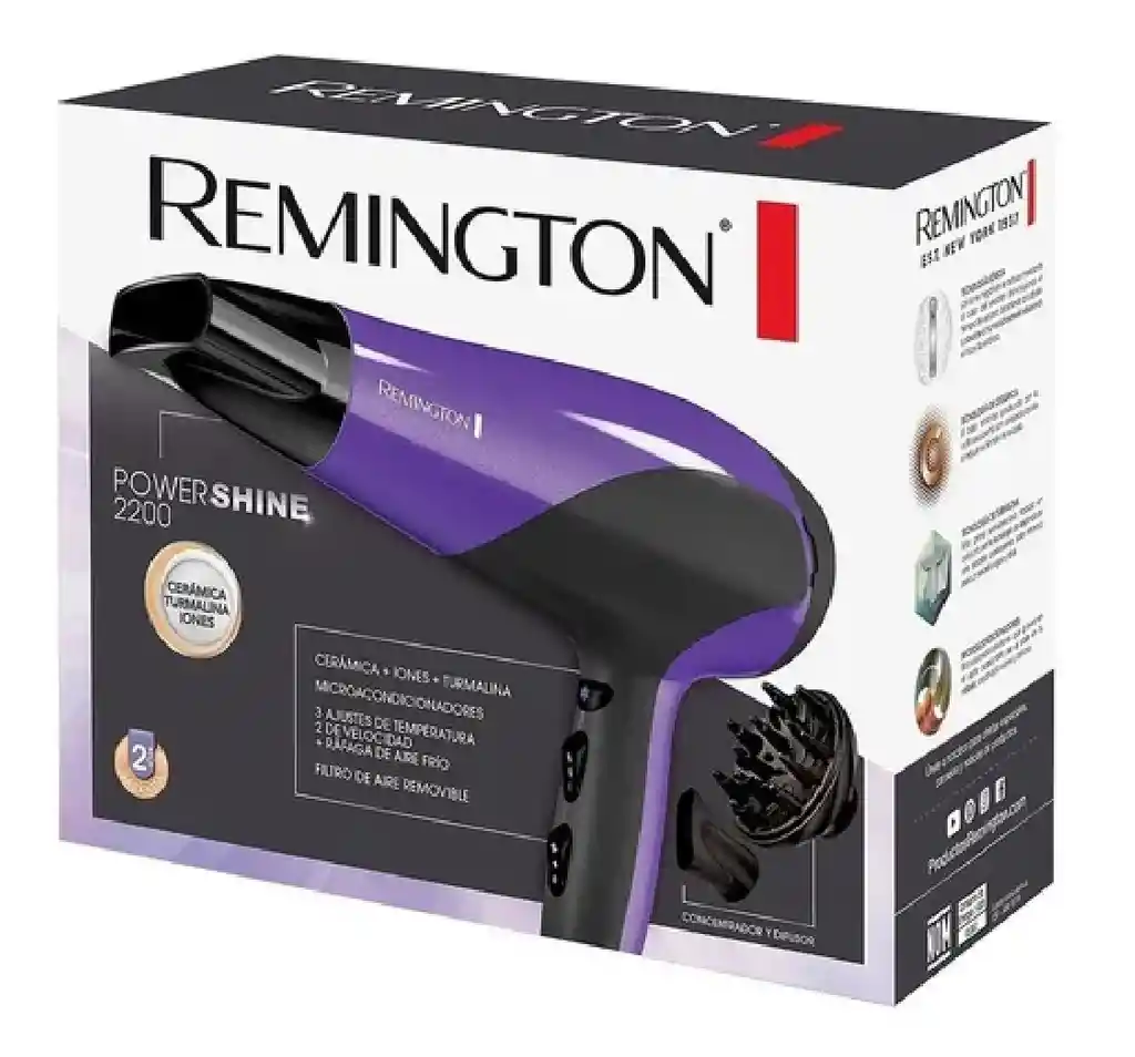 Secador Remington Ceramica/iones/turmali Na D 3190