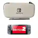 Estuche Rígido Blanco + Vidrio Compatible Con Switch 2