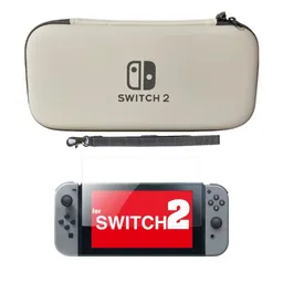 Estuche Rígido Blanco + Vidrio Compatible Con Switch 2