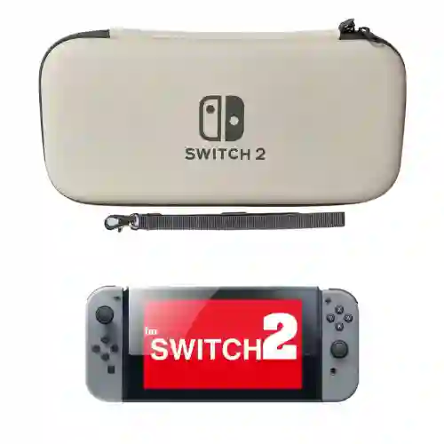 Estuche Rígido Blanco + Vidrio Compatible Con Switch 2