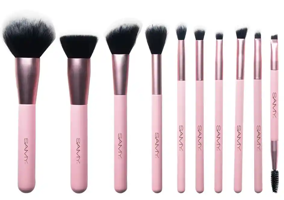 Samy Set De Brochas Pink Glam Collection X10und
