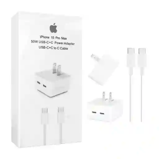 Cargador Iphone 50w Doble Puerto Usb-c