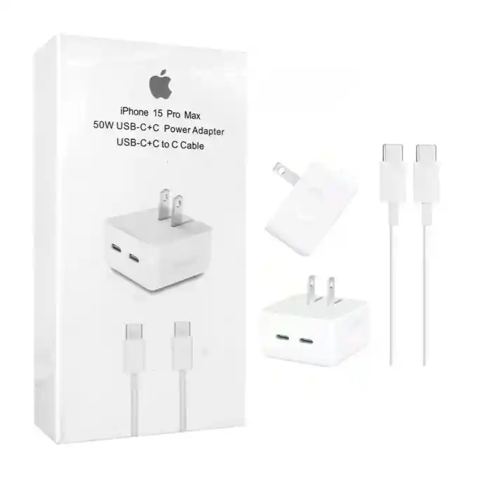 Cargador Iphone 50w Doble Puerto Usb-c