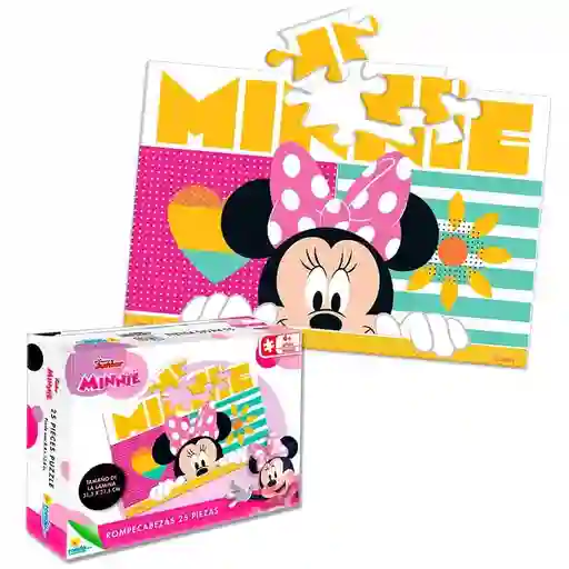 Juego De Mesa Para Niños Minnie Rompecabezas X25 Piezas 31,5cm X 21,5cm