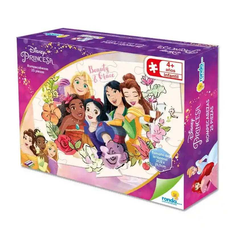 Juego De Mesa Para Niños Princesas Rompecabezas X25 Piezas 31,5cm X 21,5cm