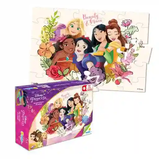 Juego De Mesa Para Niños Princesas Rompecabezas X25 Piezas 31,5cm X 21,5cm