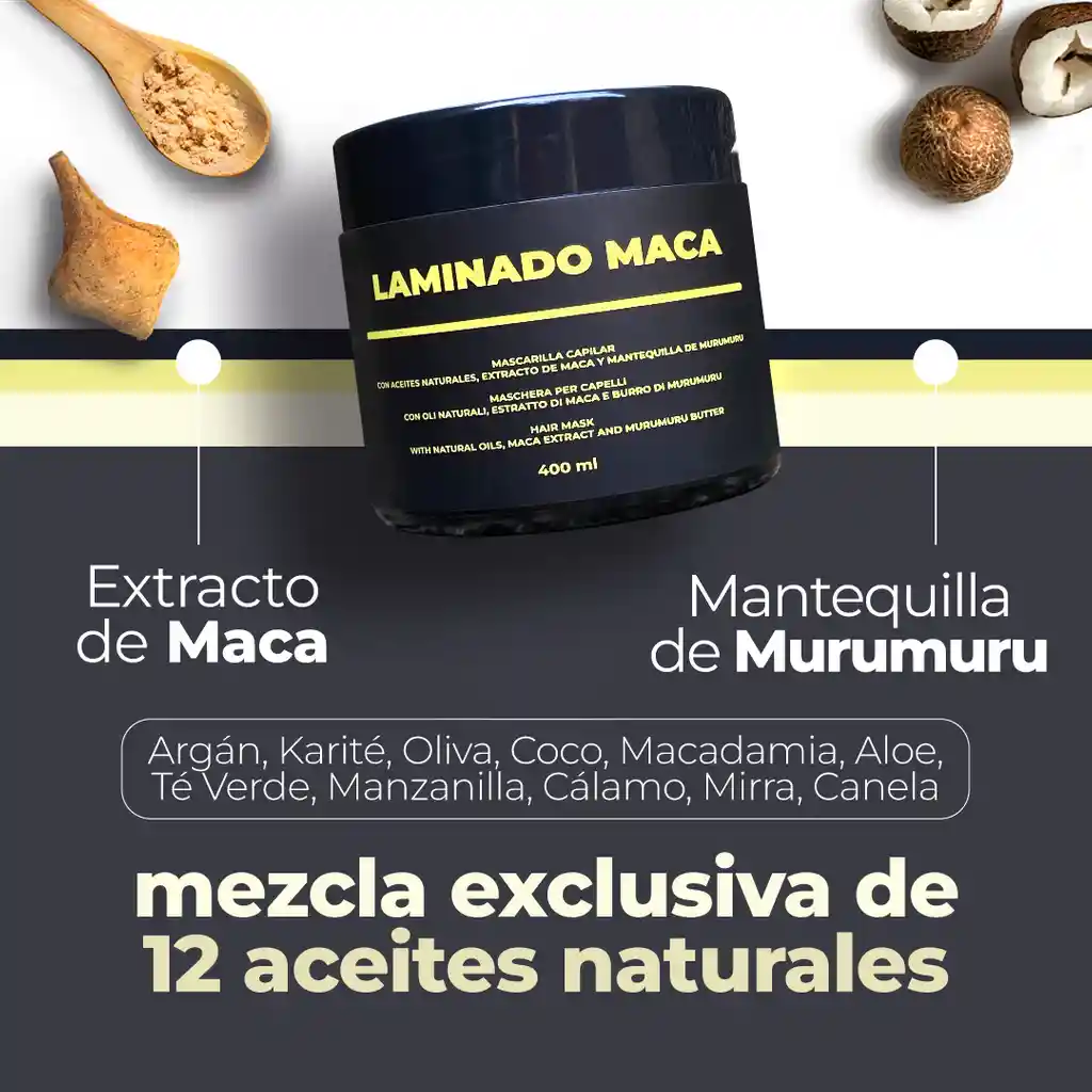 Laminado Maca 400 Ml - Regeneración Capilar