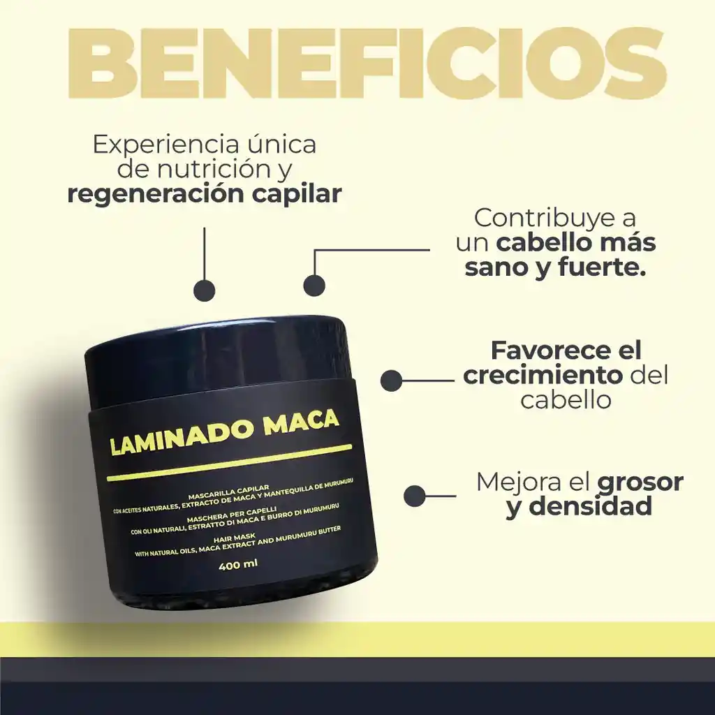 Laminado Maca 400 Ml - Regeneración Capilar