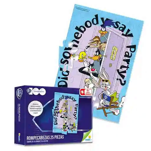 Juego De Mesa Para Niños Warner 100 Rompecabezas X25 Piezas 31,5cm X 21,5cm