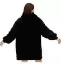 Buzo Manta Cobija Térmica Ovejera Con Mangas Y Bolsillo Color Negro