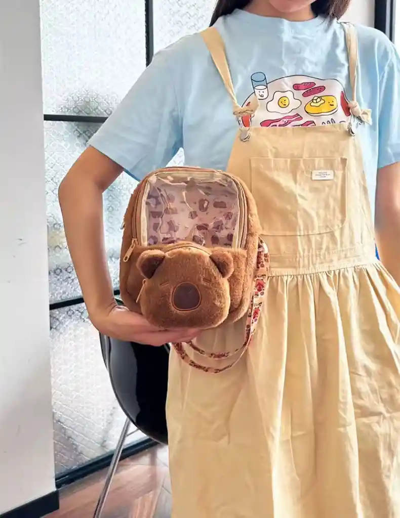 Bolso Capybara Infantil De Felpa