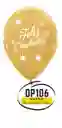 Globos Dorados Feliz Cumpleaños R12 X 5 Und