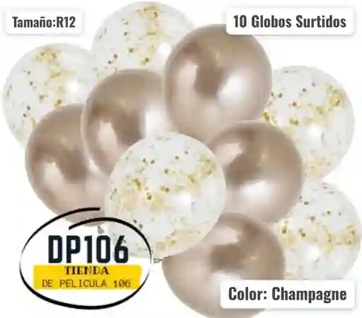 Globos De Decoracion Champagne X 10 Und