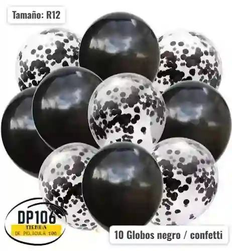 Globos De Decoracion Negro X 10 Und