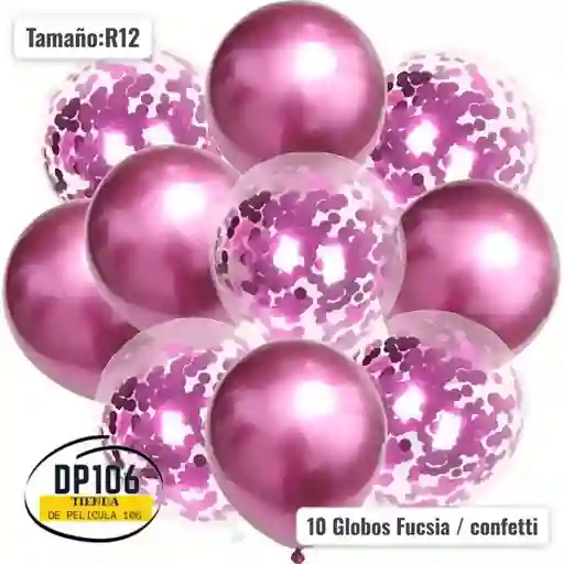 Globos De Decoracion Fucsia X 10 Und