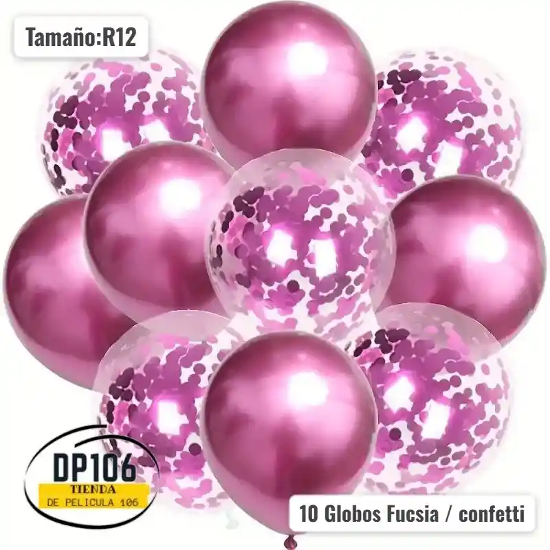 Globos De Decoracion Fucsia X 10 Und