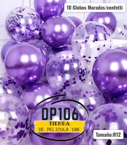 Globos De Decoracion Morado X 10 Und