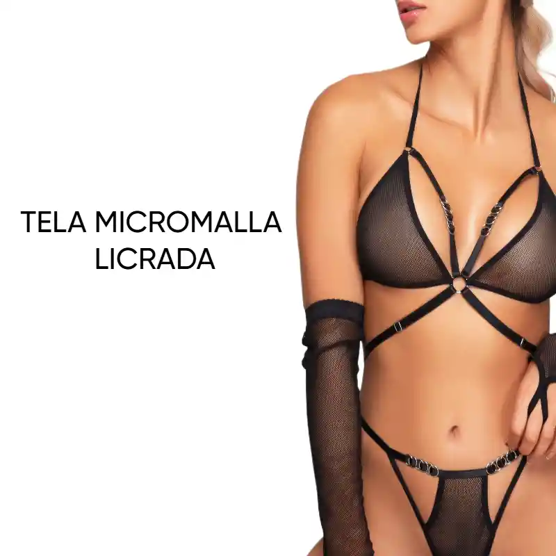 Conjunto Negro Guantes