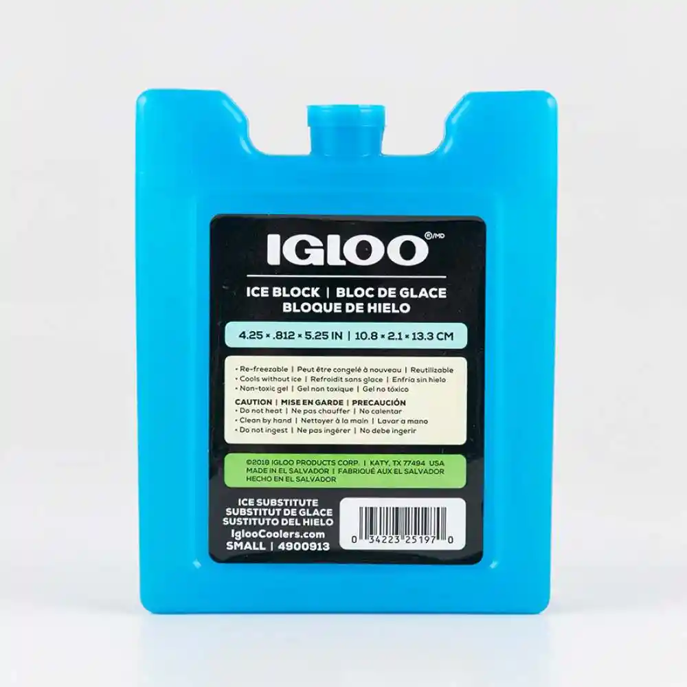 Sustituto Hielo Igloo Bloque Pequenio 13x10x2cm Azul Plastico