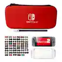 Combo Protector Completo Rojo Compatible Con Switch 2