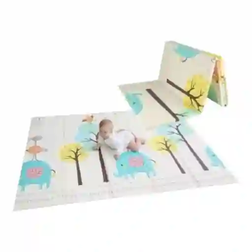 Tapete Extra Grande Plegable Para Bebé 200x180 Cm Doble Faz