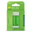 ⭐cargador Usb Gp Recyko, E211 Con 2 Pilas Aa De 1300mah⭐