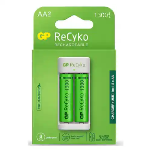 ⭐cargador Usb Gp Recyko, E211 Con 2 Pilas Aa De 1300mah⭐