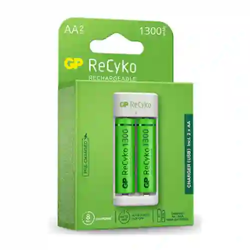 ⭐cargador Usb Gp Recyko, E211 Con 2 Pilas Aa De 1300mah⭐