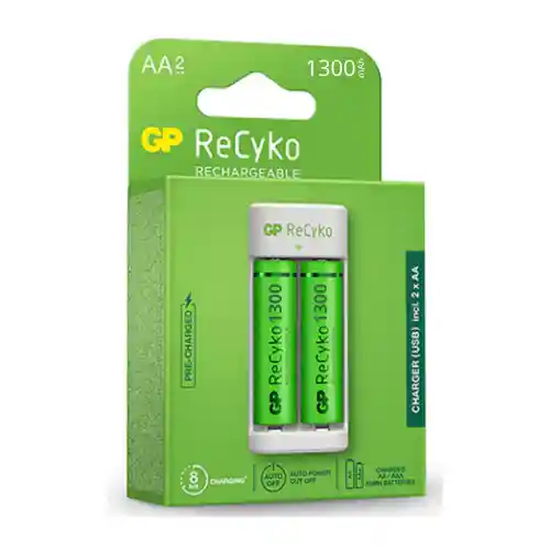 ⭐cargador Usb Gp Recyko, E211 Con 2 Pilas Aa De 1300mah⭐