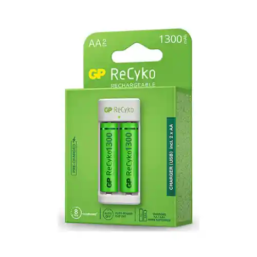 ⭐cargador Usb Gp Recyko, E211 Con 2 Pilas Aa De 1300mah⭐