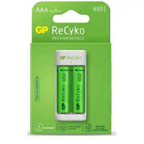 ⭐cargador Usb Gp Recyko, E211 Con 2 Pilas Aaa De 650mah⭐