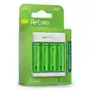 ⭐cargador Usb Gp Recyko, E411 Con 4 Pilas Aa De 1300mah⭐